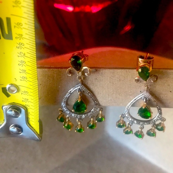 14kt solid yellow gold Chrome dioxide rarrings - Picture 3 of 8